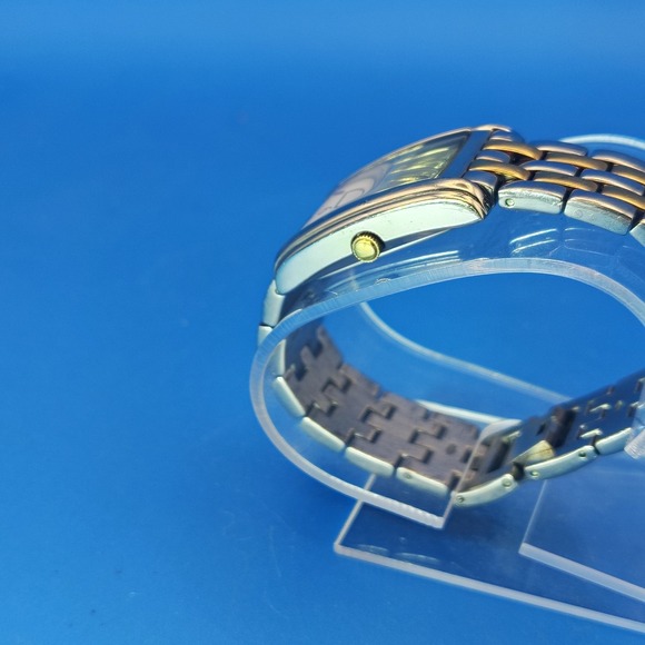 2003 Timex Quartz Concentric Circles Dial Tank – Oldtimer  Vintage 2003 Timex‎ Tank Two Tone 29mm  Women\'s Quartz Watch Restored Size 5.5